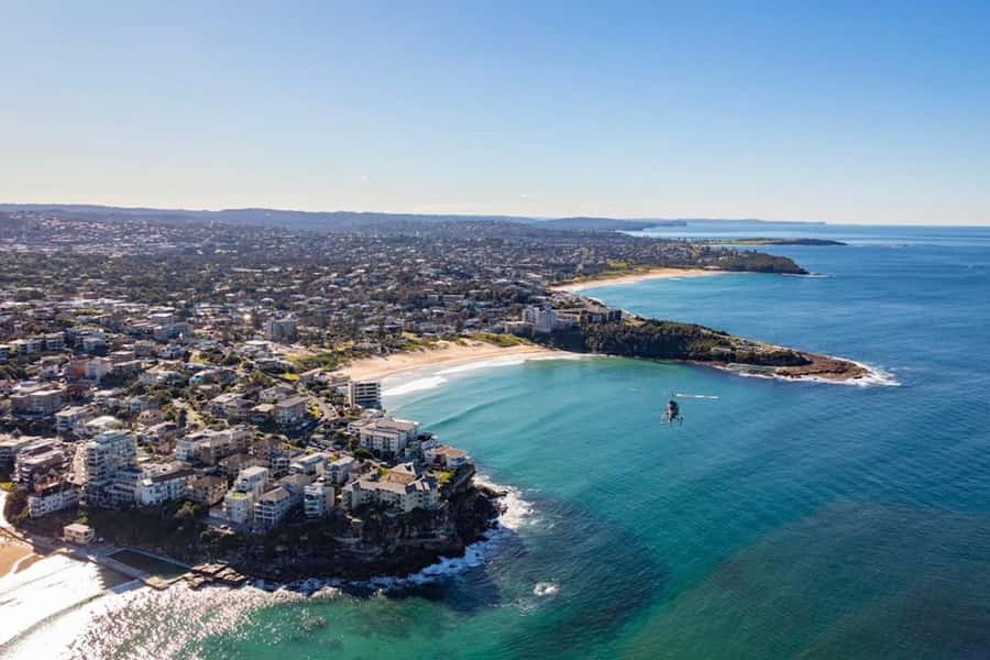 30 Minute Shared Sydney Harbour Scenic Helicopter Tour - Crossing the Pacific Ocean before turning inland