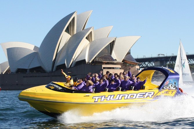 30-Minute Sydney Harbour Jet Boat Ride on Thunder Twist - Lockers, ponchos, and the wet factor