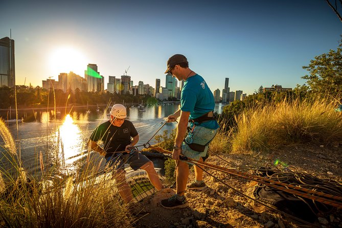 Abseiling the Kangaroo Point Cliffs in Brisbane - Waiting above the Brisbane River