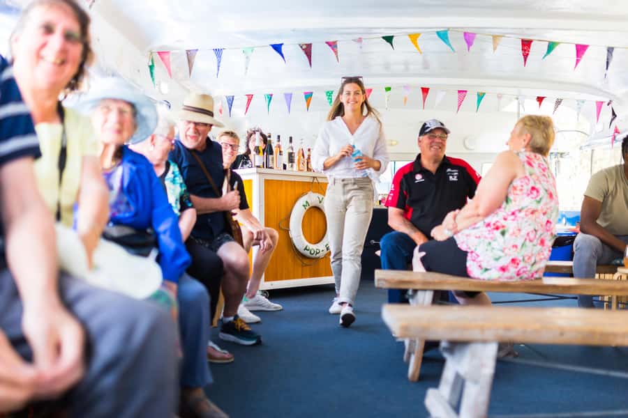 Adelaide: River Torrens Popeye Devonshire Tea Cruise - The first 30 minutes: buildings, bridges, and local stories