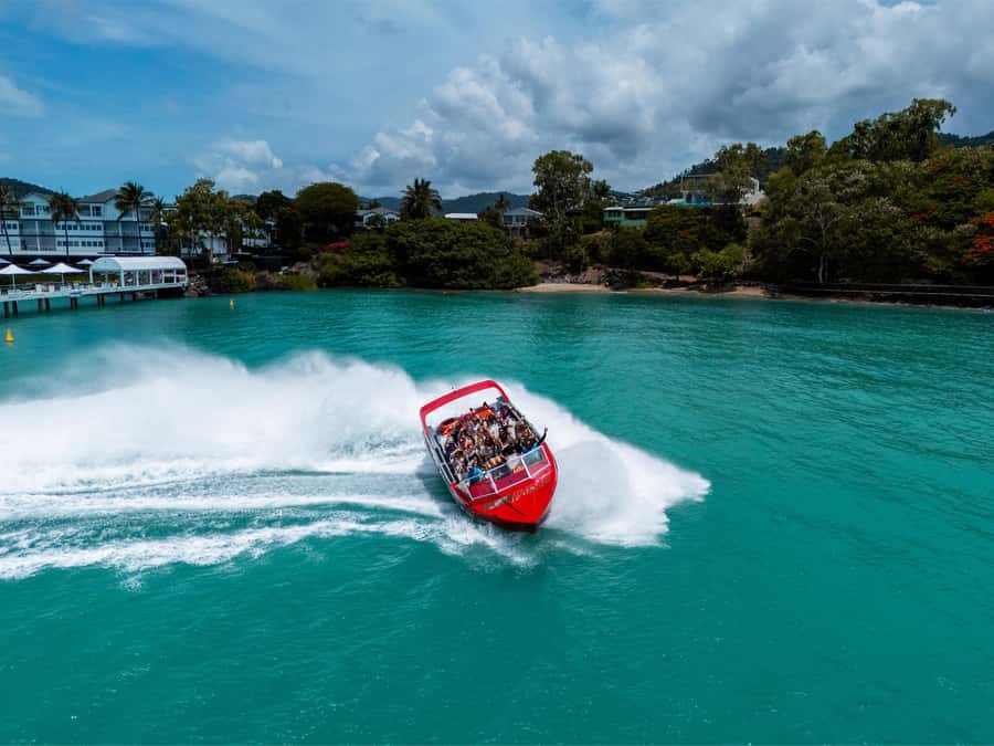 Airlie Beach: 30-Minute Jet Boat Ride - Coral Sea Marina and Pioneer Bay views