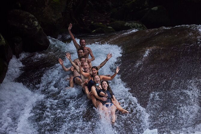 Barefoot Atherton Tablelands Adventure by Cairns Waterfalls - Josephine Falls and the natural rock slide