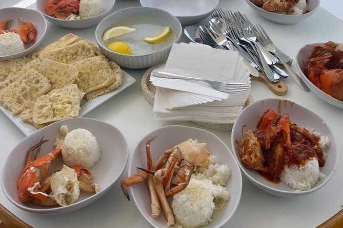 Broome's only Crabbing Adventure & Wildlife Cruise - Fresh mud crab with chili sauce