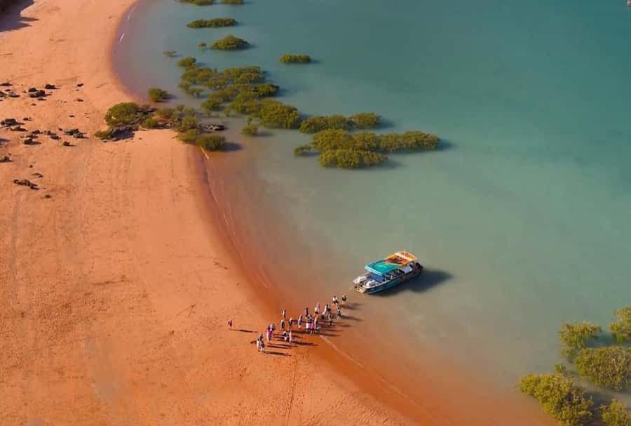 BROOME: SCENIC & PREHISTORIC CRUISE- Wine & Gourmet Platters - Dampier Creek with bubbles, platters, and birdlife
