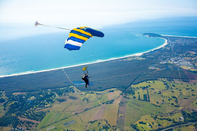 Byron Bay: Tandem Skydive Experience - The jump begins over Byron Bay’s golden coast