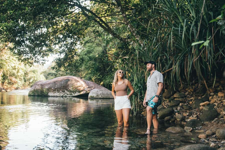 Cairns: Paronella, Lake Barrine & Millaa Millaa Falls Tour - Lake Barrine, ancient pines, and a proper morning tea