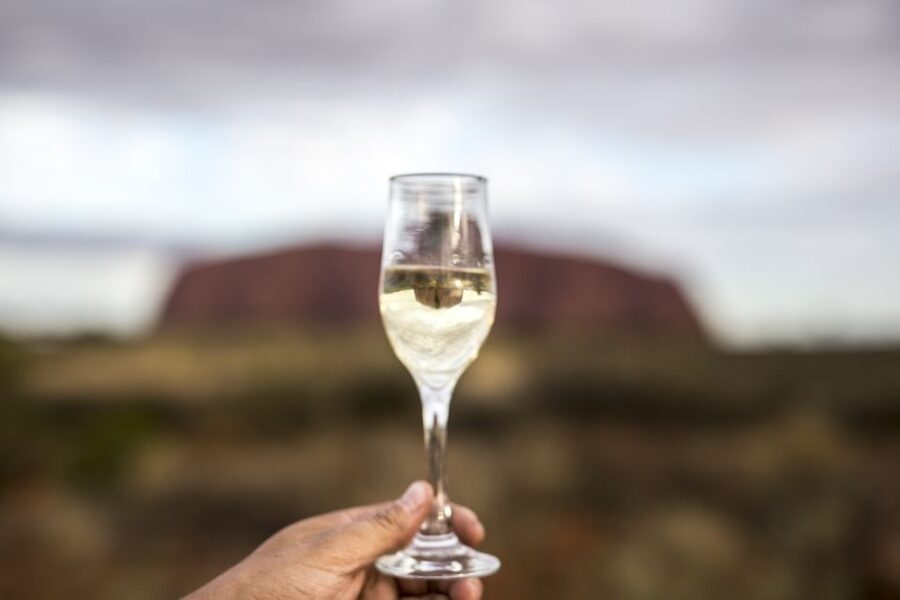 From Ayers Rock Resort: Uluru Sunset Barbecue Dinner - The Uluru viewing area at golden hour