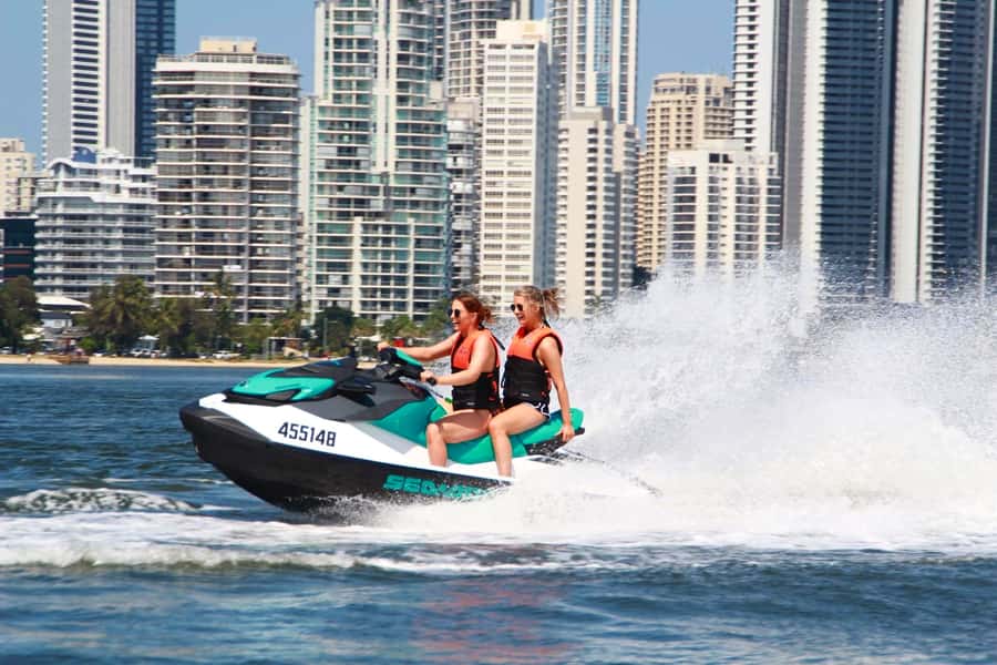 Gold Coast: 1-Hour Jet Ski Ride -No slow zones + Free Photos - How the $155 price works for two people