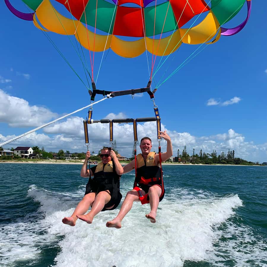 Gold Coast: Surfers Paradise Parasailing with Free Photos - The boat ride toward the parasailing area