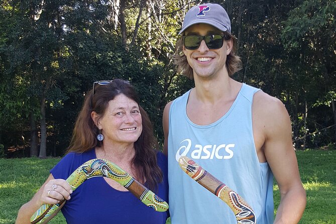 Learn to throw a real Aborignal returning boomerang in Brisbane, Australia - From Jacaranda Place to the throwing field