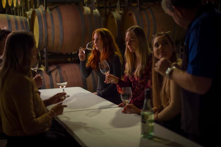 Margaret River: Winery Tour with Lunch and Brewery Visit - Behind the scenes with barrels