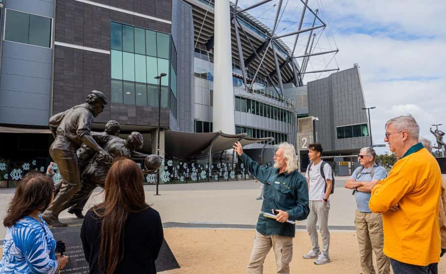 Melbourne: City Highlights Group Tour by Bus - The MCG forecourt and Melbourne’s sporting identity