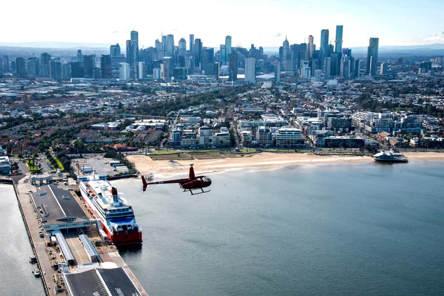 Melbourne: Private City & Beaches Helicopter Ride - St Kilda’s boardwalk and Luna Park
