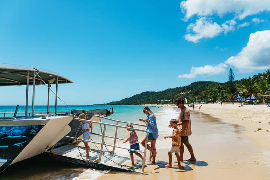 Moreton Island: Marine Discovery Cruise & Dolphin Feeding - Moreton Island free time, pools, beach, and lunch
