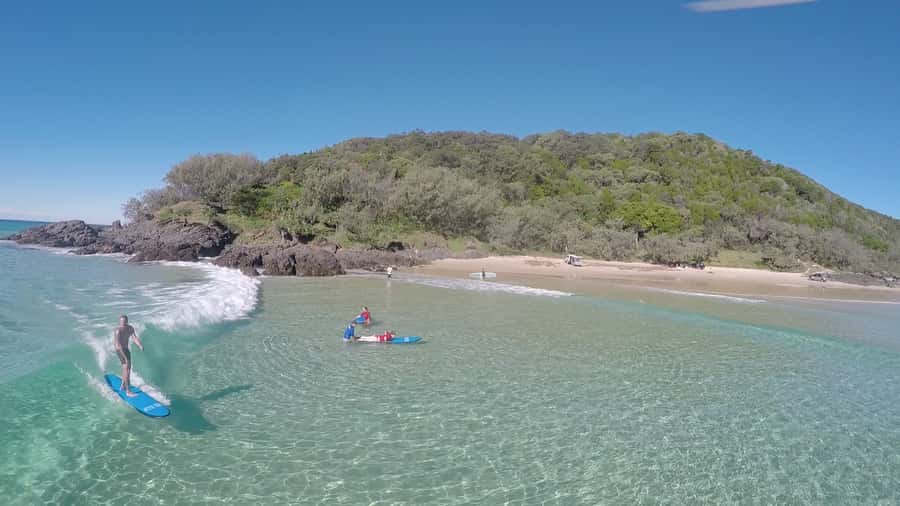 Noosa: Epic Learn to Surf Safari 4x4 - Double Island Point - Getting fitted with boards and wetsuits