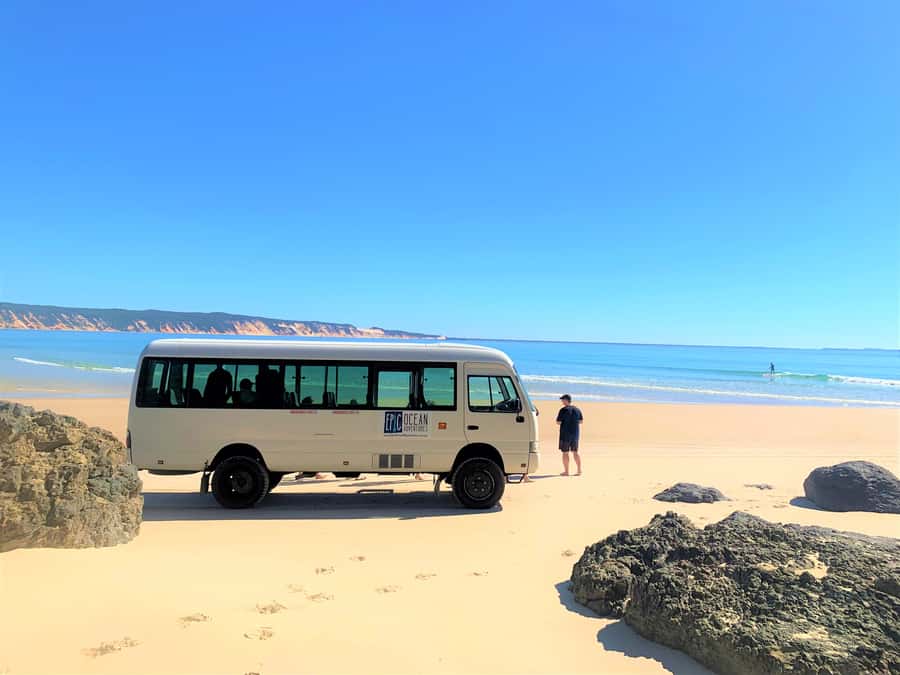 Noosa: Epic Learn to Surf Safari 4x4 - Double Island Point - The 4WD route into Great Sandy National Park