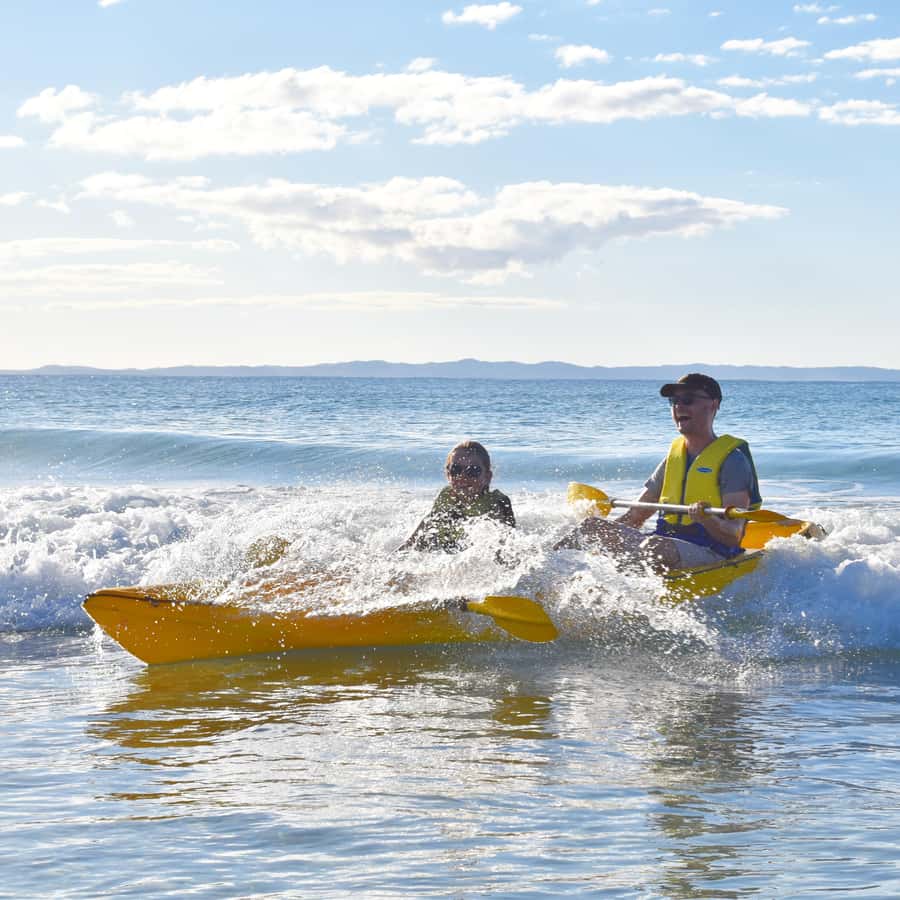 Noosa: Epic Ocean Kayak with Dolphins & 4WD Beach Adventure - Surfing, swimming, and the feel of the water