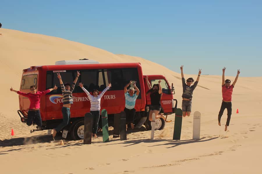 Port Stephens: Birubi Beach 4WD Tour with Sandboarding - A beach ride that turns into a dune playground