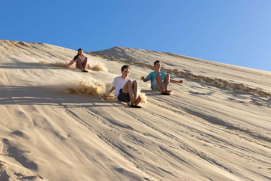 Port Stephens: Unlimited Sandboarding & 4WD Sand Dune Tour - Learning the board before the first run