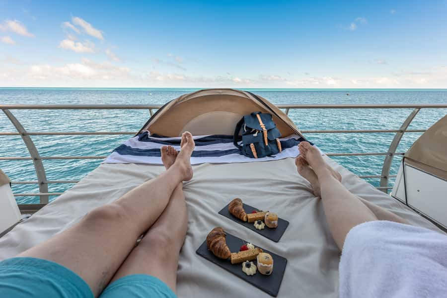Reef Sleep: 2-Day Great Barrier Reef Pontoon & Gourmet Meals - Sunset, dinner and a night above the reef