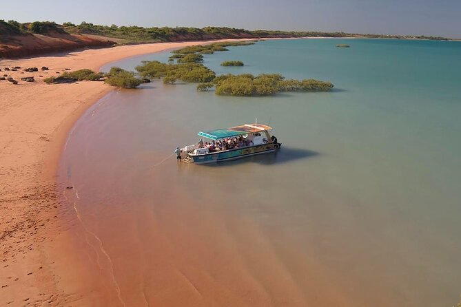 SCENIC AND PREHISTORIC CRUISE - Sparkling Wine & Gourmet Platters - Roebuck Bay by shallow landing vessel