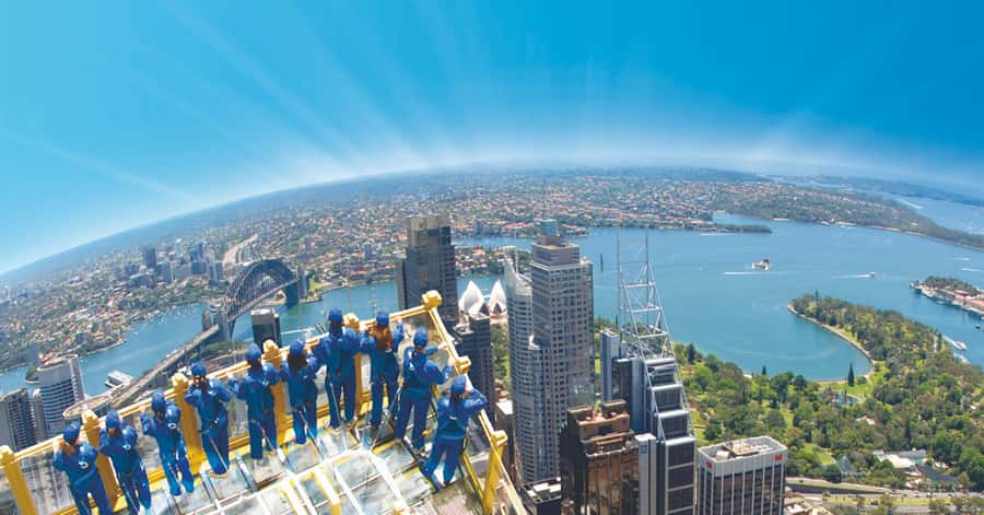 Skywalk at The Sydney Tower Eye: Ticket & Tour - The briefing, safety gear, and first look outside