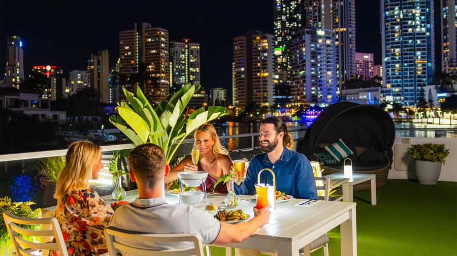 Surfers Paradise: Buffet Dinner Sightseeing Cruise - The Gold Coast Broadwater at night