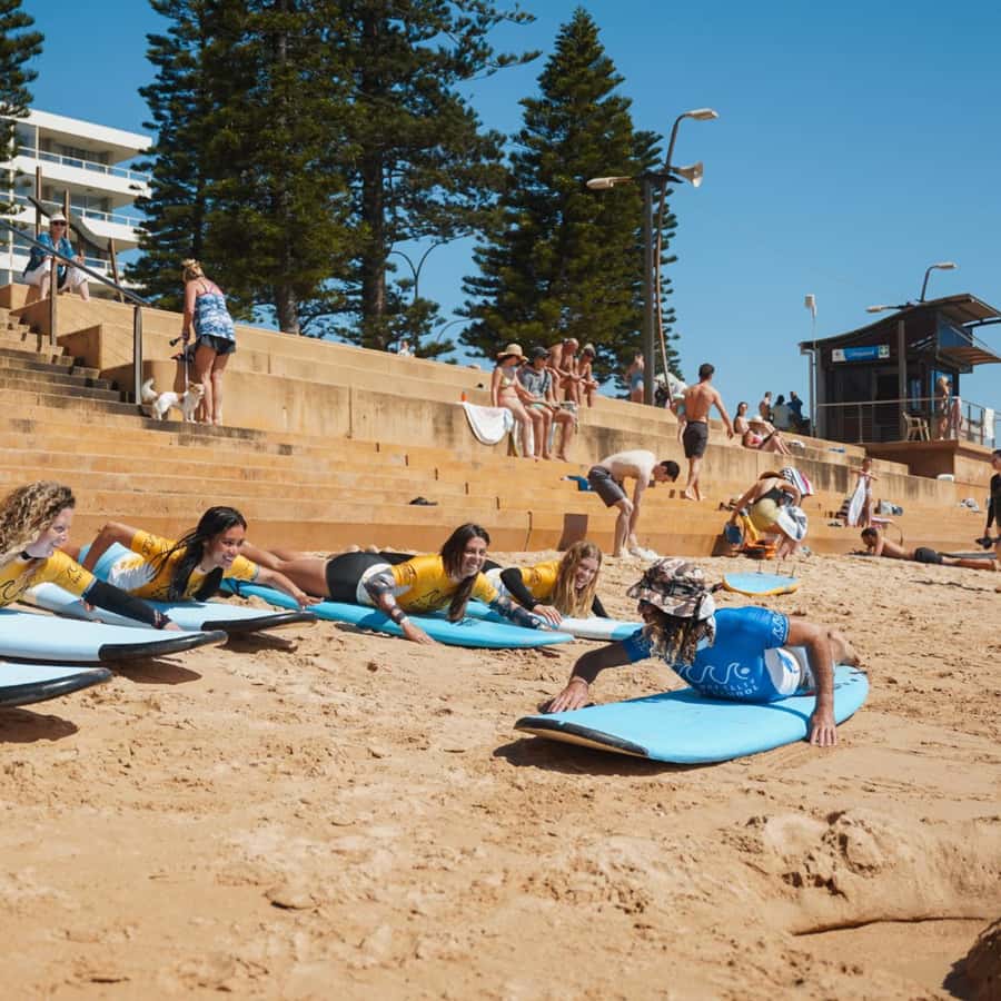Sydney: Dee Why Beach Group Surfing Lesson - The first stage: getting comfortable with the board