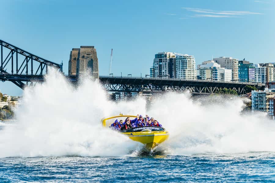 Sydney Harbour: Thunder Thrill Jet Boat Ride - From Circular Quay toward Sydney Heads