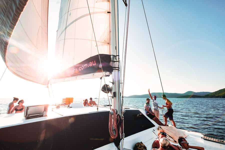 Whitsundays Sailing & Snorkelling Day Tour – All Inclusive - Sailing from Coral Sea Marina to Langford