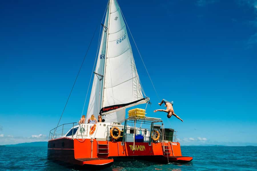 Whitsundays Sailing & Snorkelling Day Tour – All Inclusive - The banana boat adds a burst of speed